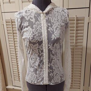 White Delicate Lace Jacket Victoria's Secret Size S